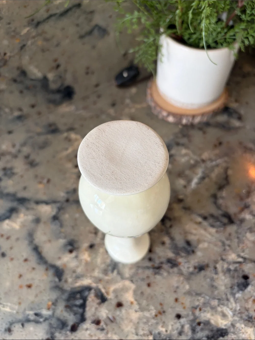 Vintage Mid Century Cream Floral Glazed Ceramic Slender Neck Bud Vase, 6.5” high